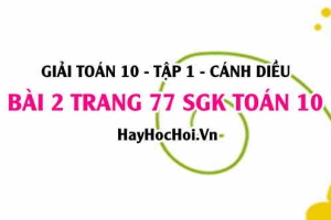 Giải bài 2 trang 77 Toán 10 Tập 1 SGK Cánh Diều